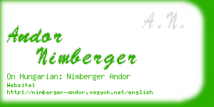 andor nimberger business card